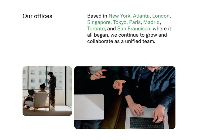 Sierra global offices feature section, minimal, light-mode, light