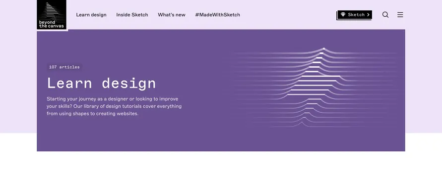 Sketch Learn design category header, minimal, dark-mode, dark