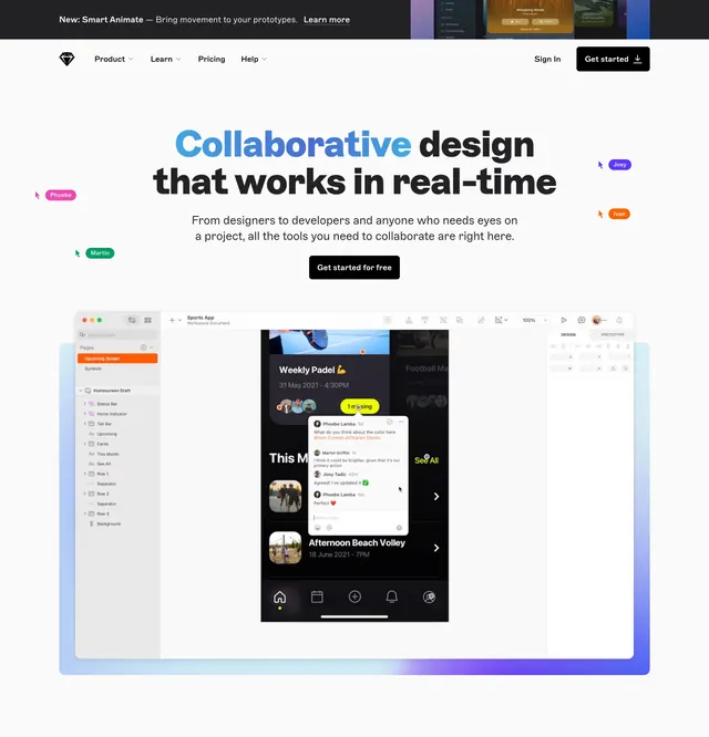 Sketch real-time collaboration hero, minimal, light-mode, light