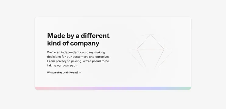 Sketch independent company about card, minimal, light-mode, light