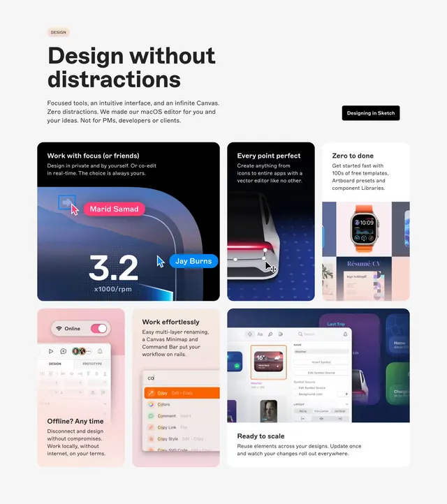 Sketch design without distractions grid, minimal, light-mode, light