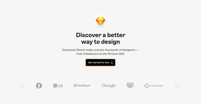 Sketch discover better way CTA, minimal, light-mode, light