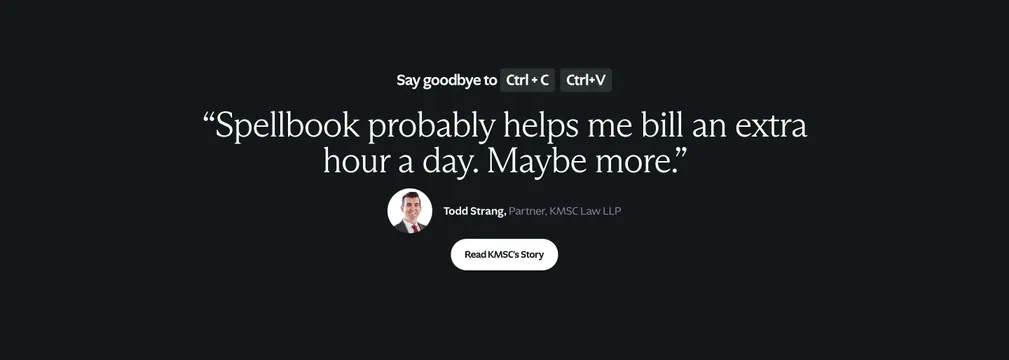 Spellbook Todd Strang testimonial, dark-mode, minimal, dark
