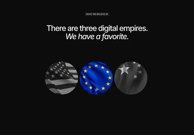 Standard Data three digital empires, minimal, dark-mode, dark