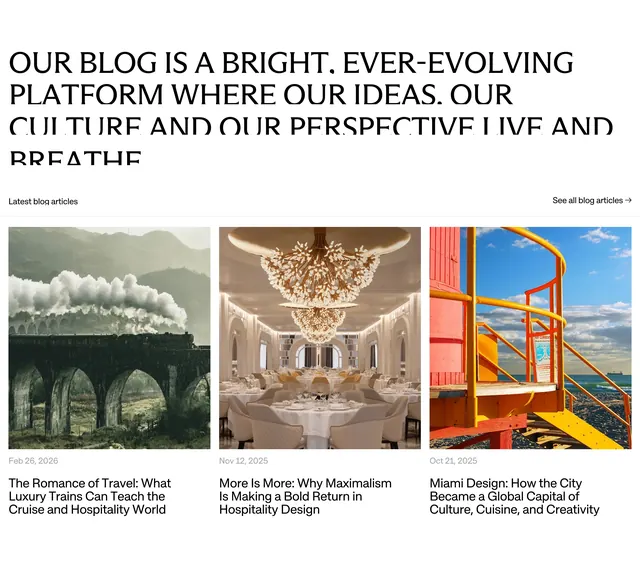 Studio DADO blog list section, editorial, minimal, light