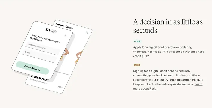 Tandym UV Pay credit and debit split, minimal, editorial, light