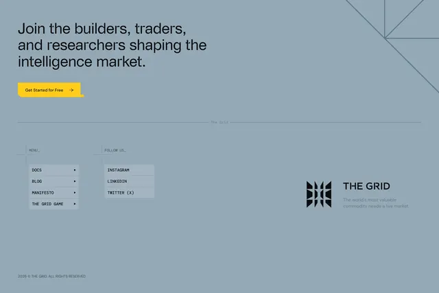 The Grid CTA and footer, minimal, technical, cool