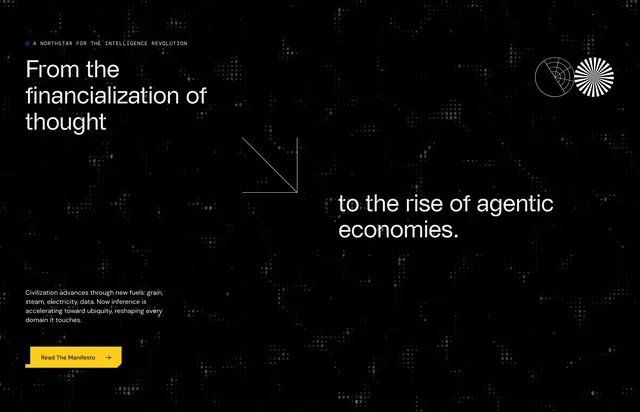 The Grid intelligence revolution manifesto banner, dark-mode, minimal, dark