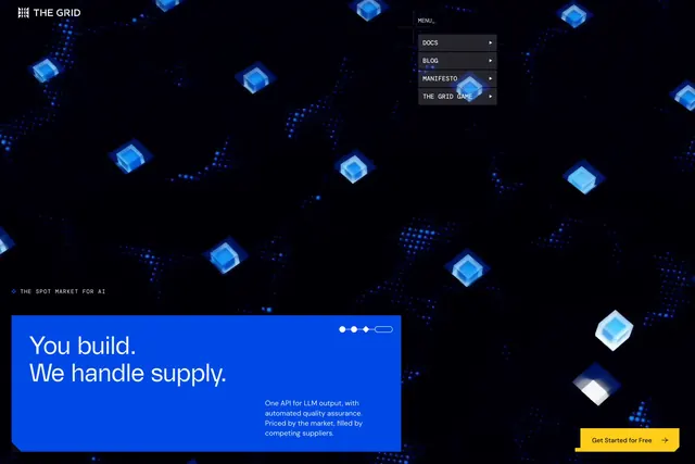 The Grid spot market hero, dark-mode, 3d-render, dark