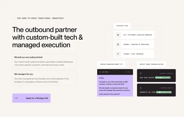 Throxy outbound partner feature diagram, minimal, light-mode, light
