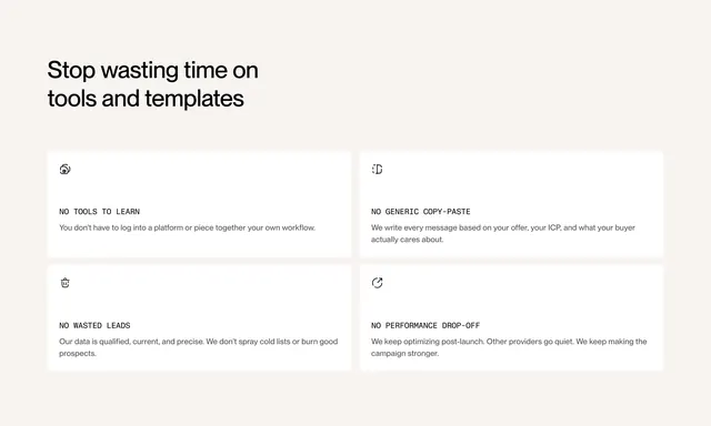 Throxy no-tools feature grid, minimal, swiss, light
