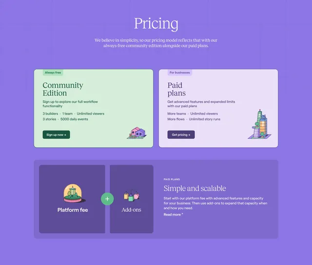 Tines illustrative pricing cards, illustrated, minimal, vibrant