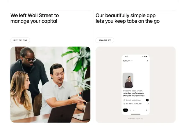 Titan team and mobile app split, minimal, light-mode, light
