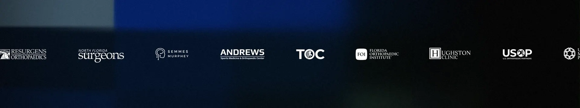 Transform9 healthcare partner logos, dark-mode, minimal, dark
