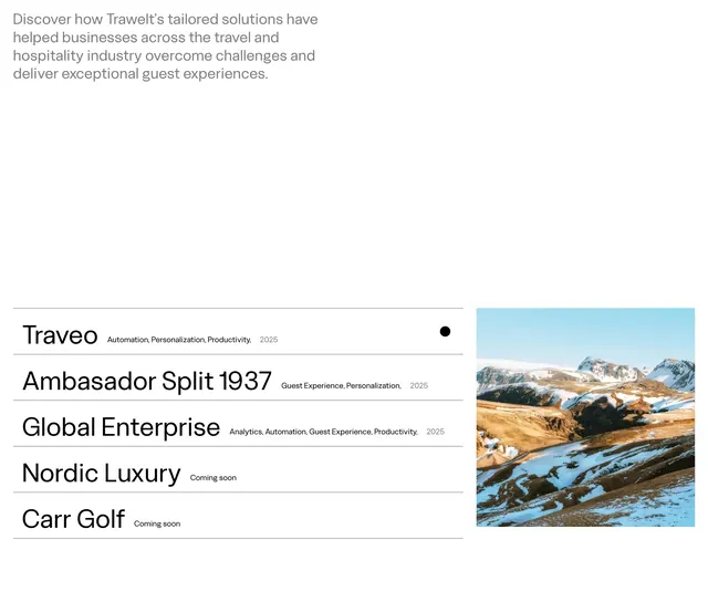 Trawelt case study portfolio list, minimal, swiss, light