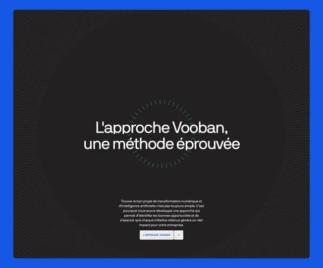 Vooban approach dark CTA block, minimal, dark-mode, dark