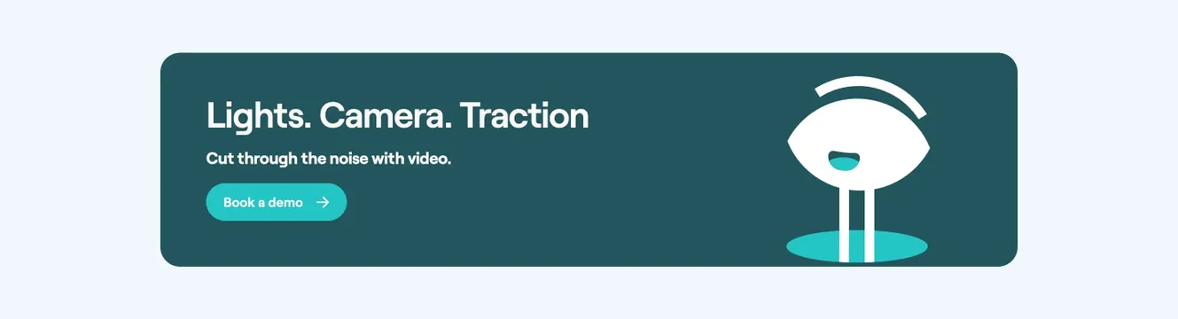 Vouch Lights Camera Traction CTA, minimal, playful, dark