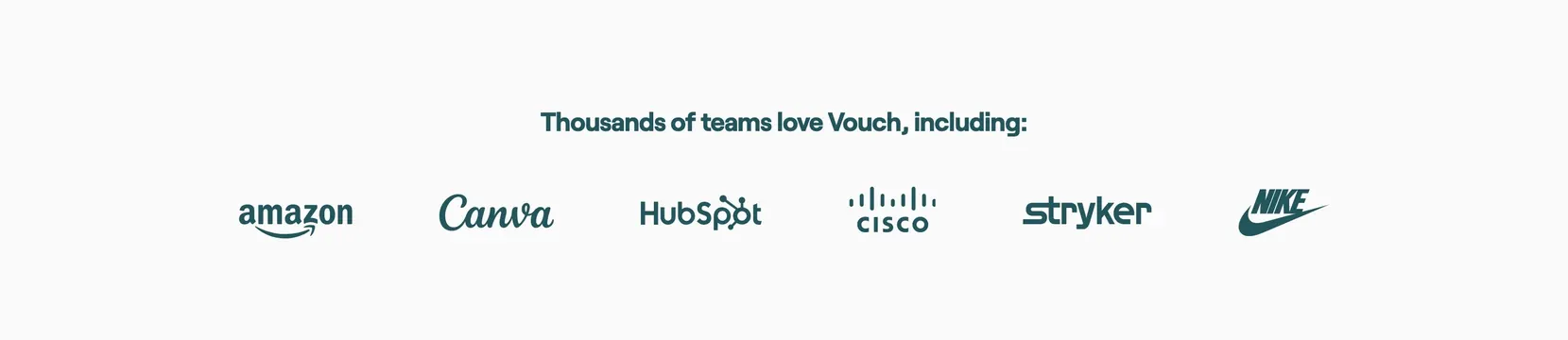 Vouch monochromatic logo bar, minimal, corporate-clean, light
