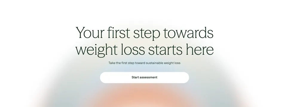 Voy weight loss assessment CTA band, minimal, editorial, light