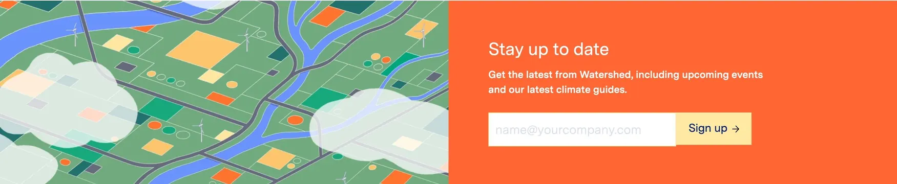 Watershed Event Page Section CTA, minimal, illustrated, vibrant