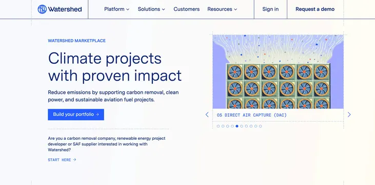 Watershed Marketplace Page Section Hero, minimal, illustrated, light