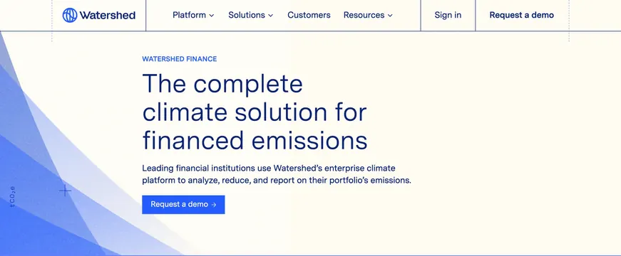 Watershed Solutions Page Section Hero, minimal, corporate-clean, light