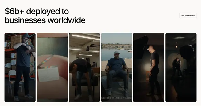 Wayflyer customer success filmstrip gallery, minimal, light-mode, light
