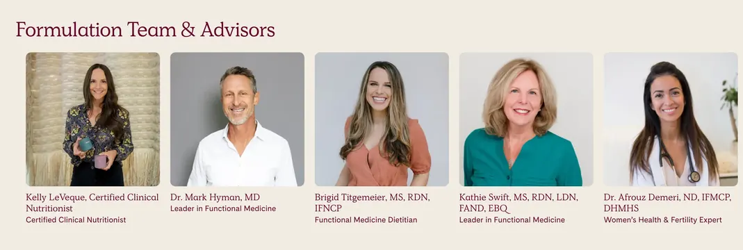 WeNatal formulation team and advisors, minimal, editorial, light