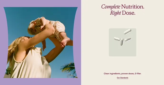 WeNatal complete nutrition split feature, minimal, editorial, light