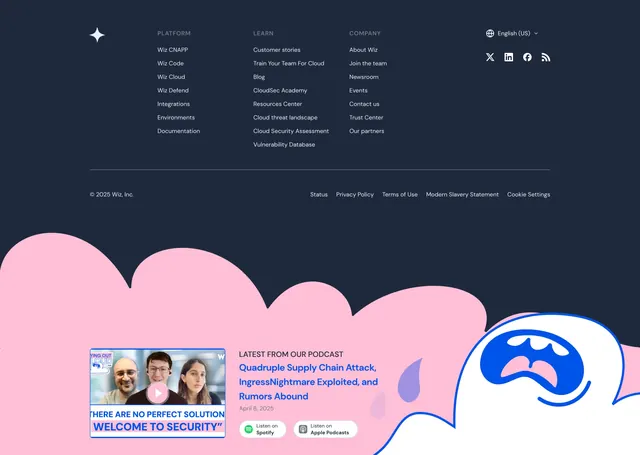 Wiza Footer Section, dark-mode, minimal, dark