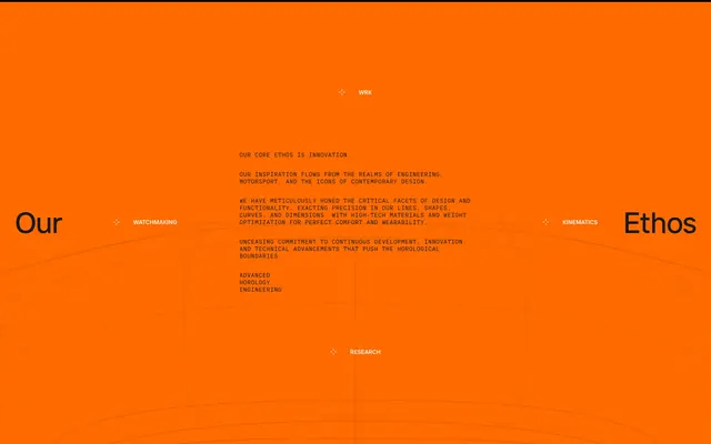WRK brand philosophy feature, minimal, swiss, vibrant