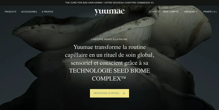 Yuumae brand message hero, dark-mode, minimal, dark
