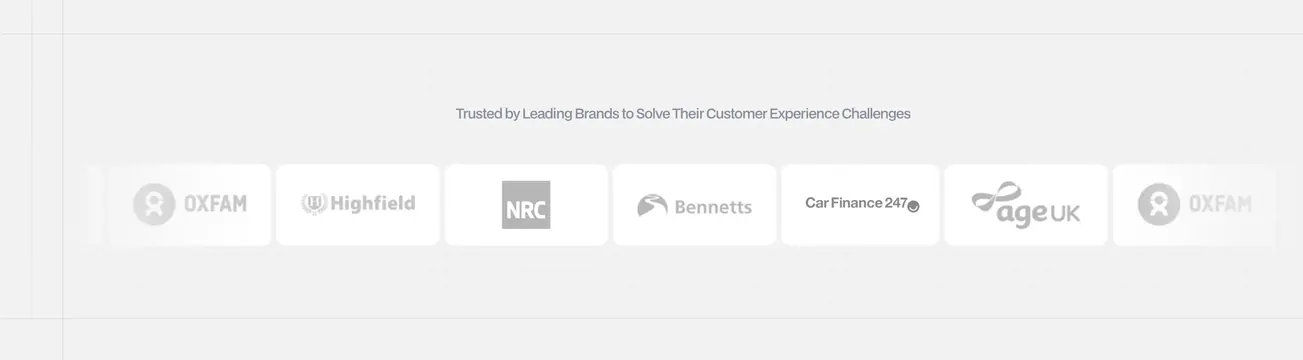 Zing customer logo carousel strip, minimal, light-mode, light