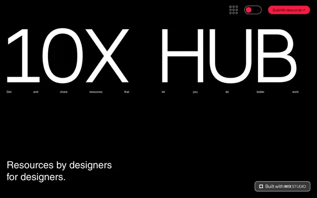 10X HUB, high-contrast, minimalist