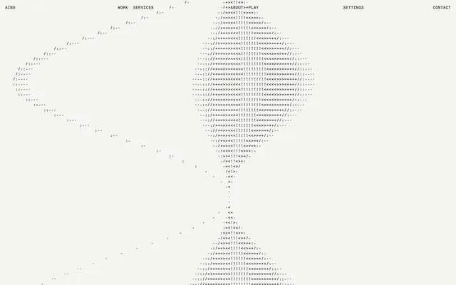 Aino, monochrome, ascii-art