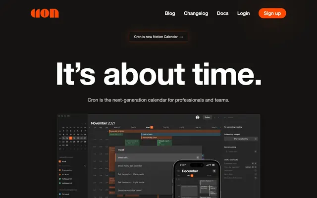 Cron Calendar, dark mode, dark-mode