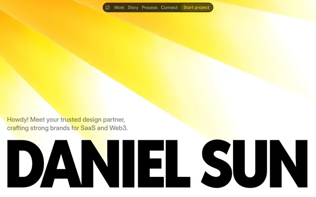 Daniel Sun, bold typography, minimalist