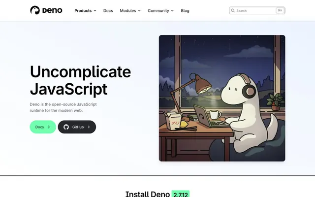 Deno, minimal, developer-focused