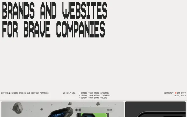 Duties.xyz, brutalist, minimalist