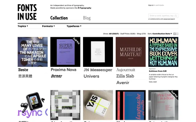 Fonts In Use, typographic, editorial