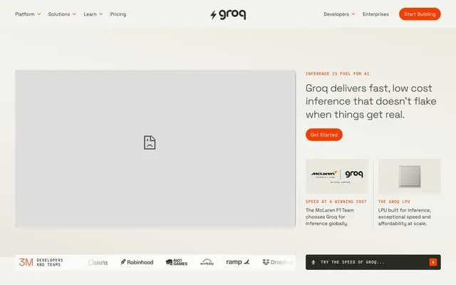 Groq, industrial, brutalist