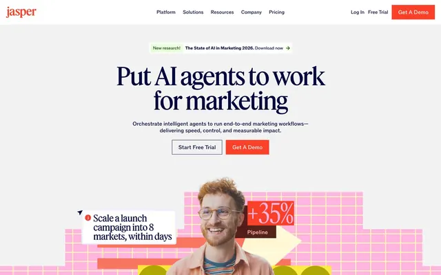 Jasper, bold typography, high contrast