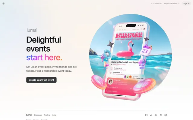 Luma, event-platform, gradient-logo