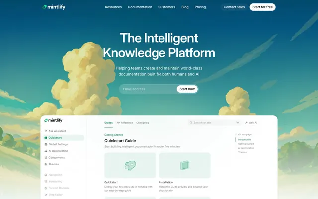 Mintlify, minimal, documentation