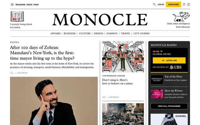 Monocle, editorial, minimalist