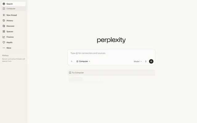 Perplexity AI, minimal, utilitarian