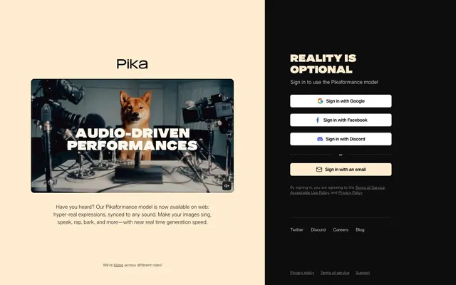 Pika, split-layout, high-contrast