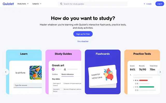 Quizlet, educational, clean