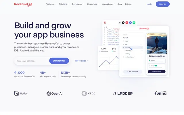 Revenuecat, product-centric, clean
