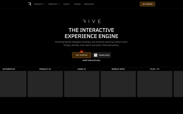 Rive, dark-mode, tech